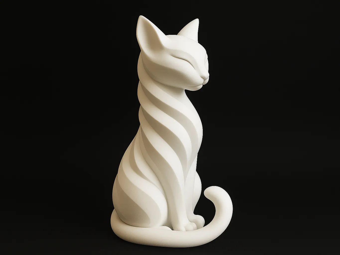 Peça decorativa de gato impressa em 3D